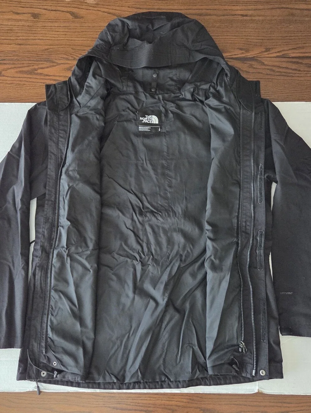 The North Face Dryvent Jacket 3-in-1 **Shell Only** Men's LG Black NF0A33JH EUC